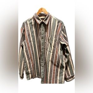 90s style vintage Route 66 long sleeve button up Striped